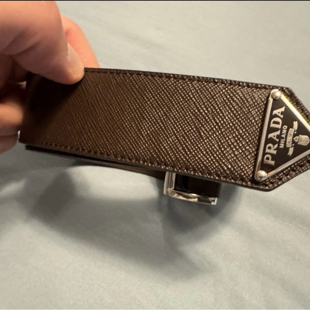 Prada Saffiano Leather Men's Belt 2CC545 Dark Brown NWOT 90 36 32